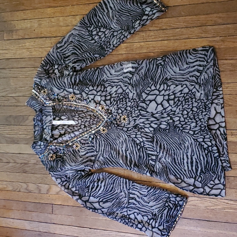 Sheer Beaded Swimsuit Cover